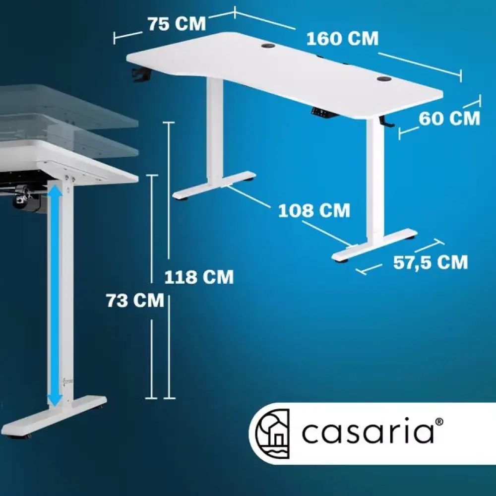 Стіл компютерний регулюванням висоти електричний Casaria 160х75