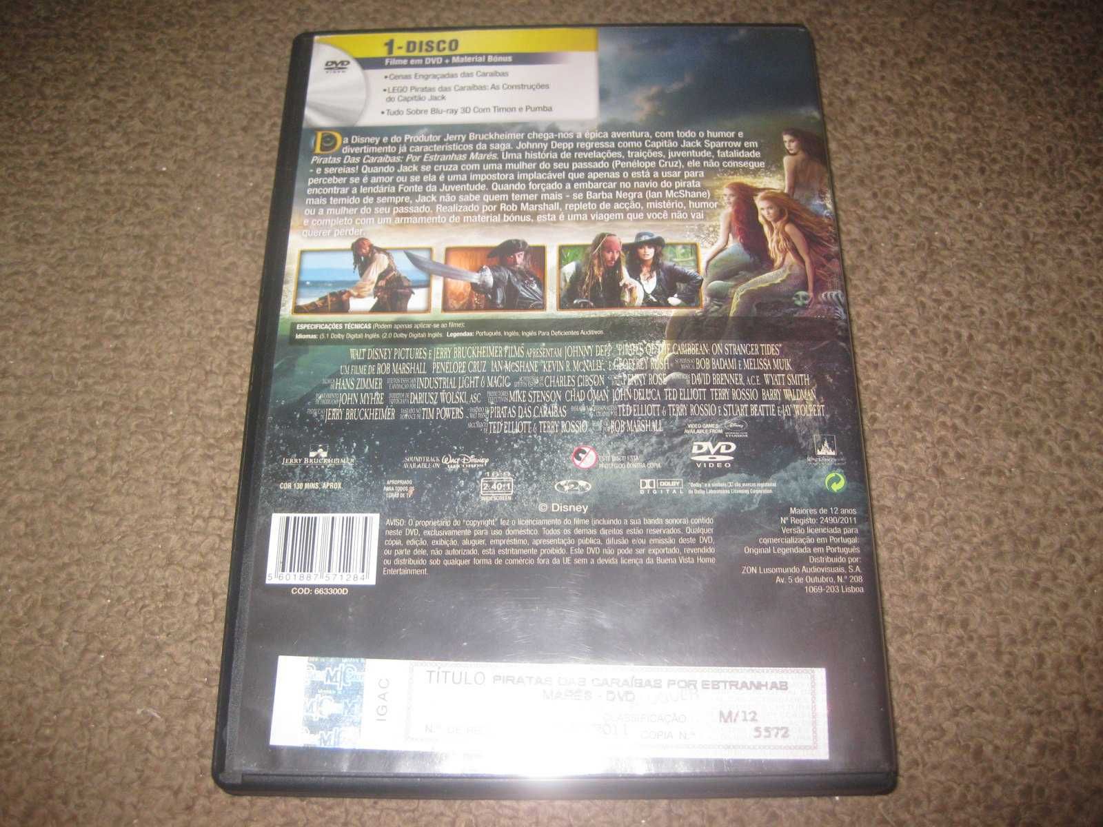 DVD "Piratas das Caraíbas: Por Estranhas Marés" com Johnny Depp