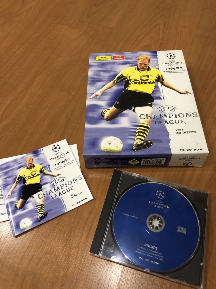 Jogo PC UEFA Champions League 1996/1997 Caixa Grande Cartão Muito Raro