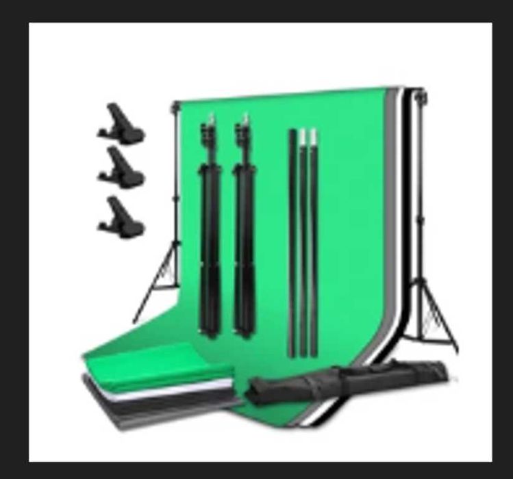 Kit Estúdio Ajustável com pano de fundo e suporte 1.6*3m