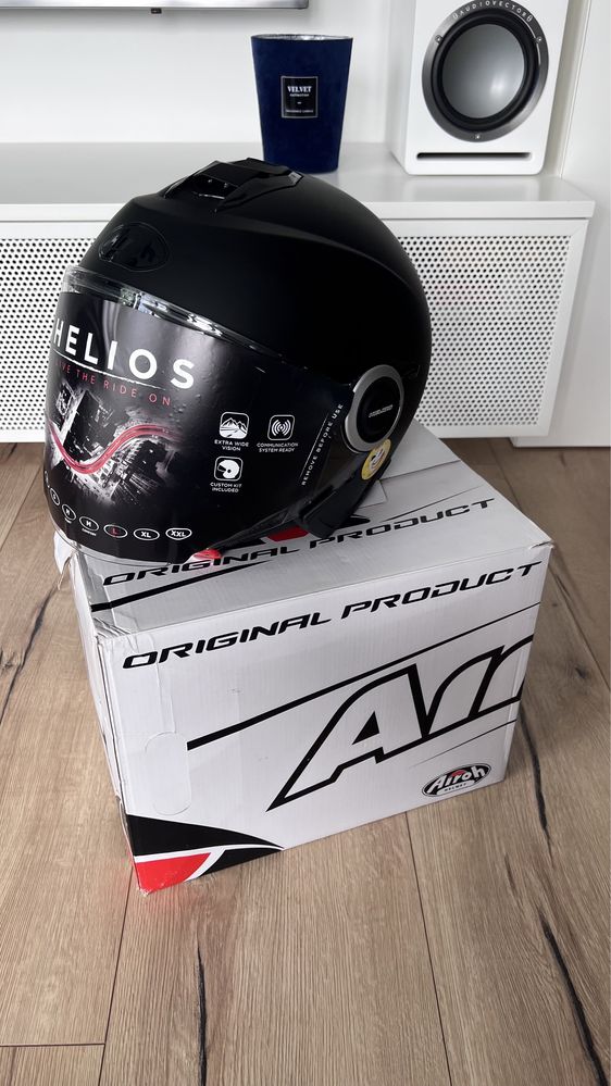 Kask otwarty Airoh HELIOS COLOR BLACK MATT czarny rozm M