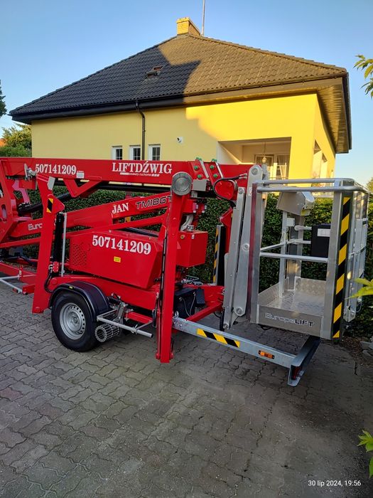 Podnośnik koszowy na przyczepie wynajem na doby