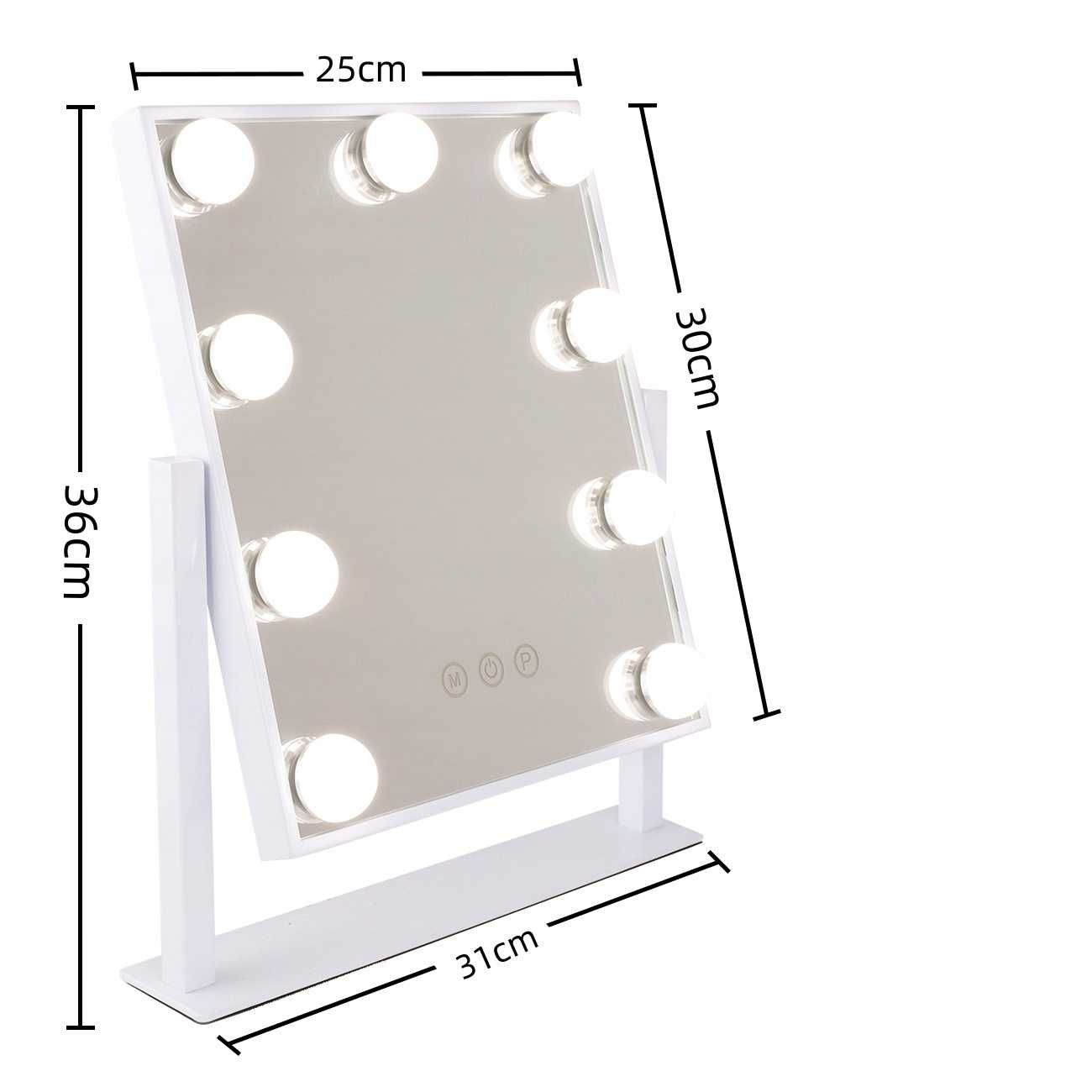 Lustro Kosmetyczne Ze Światłami Led 250 x 300 MM