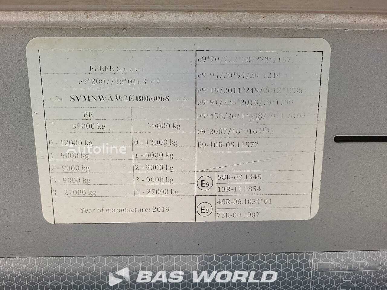 Reboque basculante Feber NW Hardox 40m3/Galera