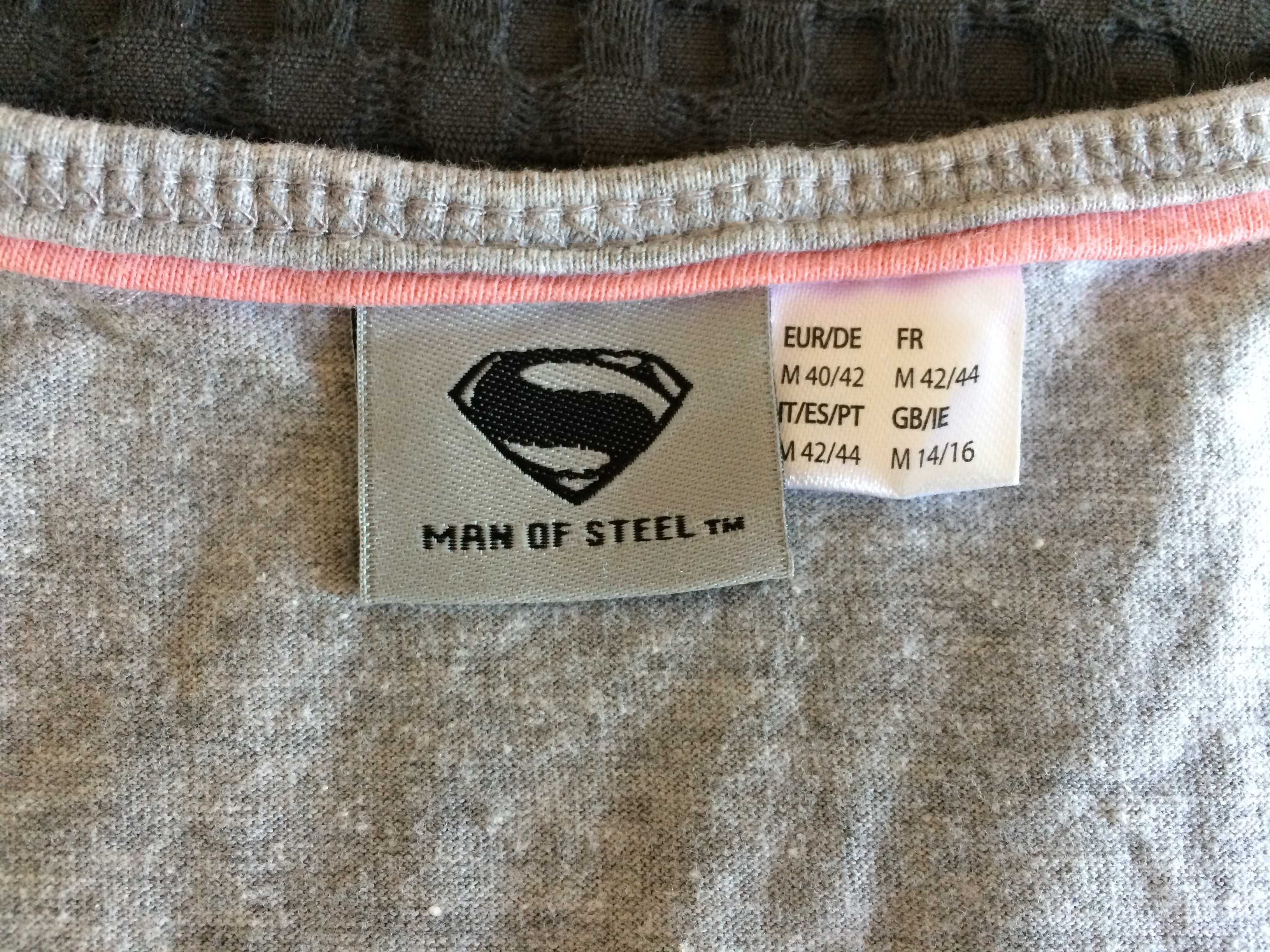 Superman Man Of Steel Shield szary oryginalny T-Shirt