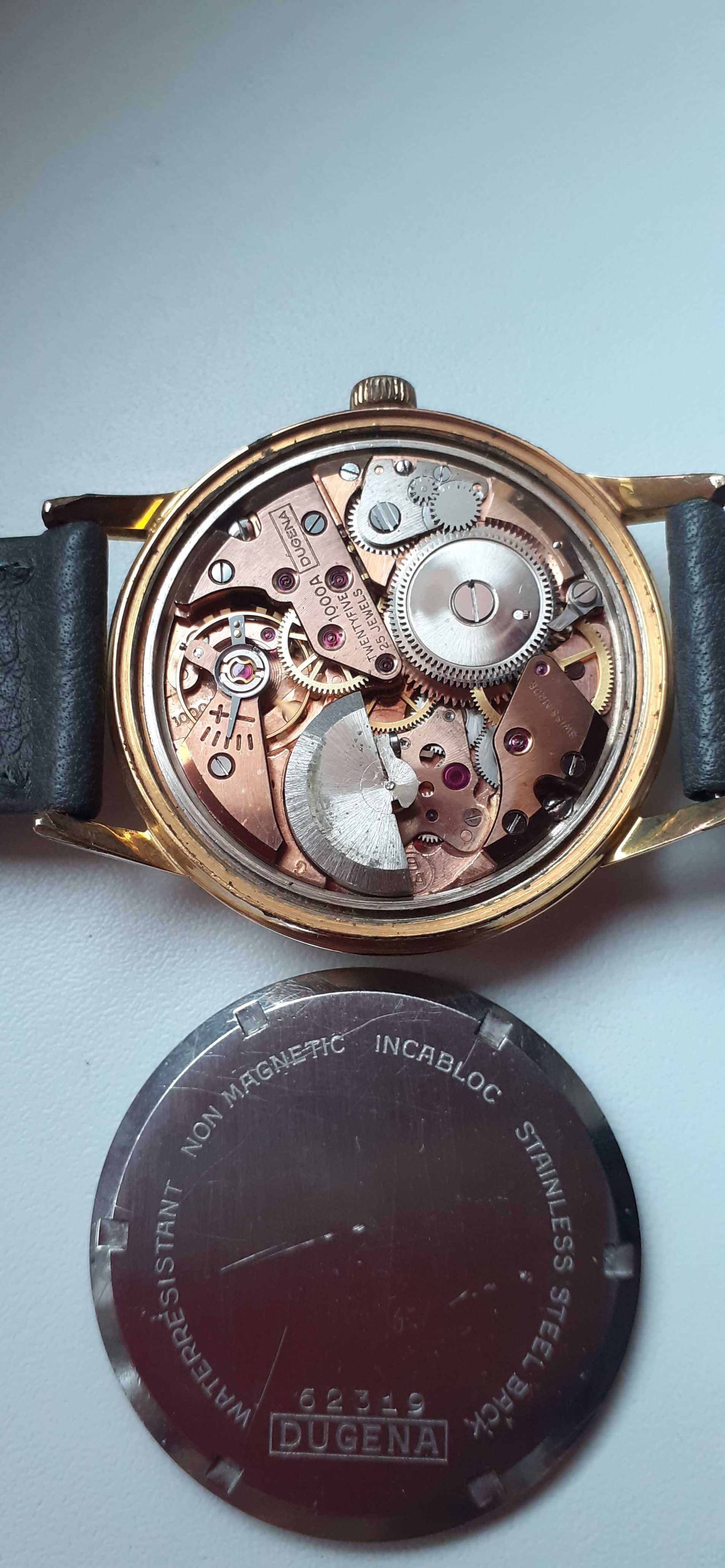 Zegarek Dugena Super 1000 A automatic 25 jewels pozłacana.