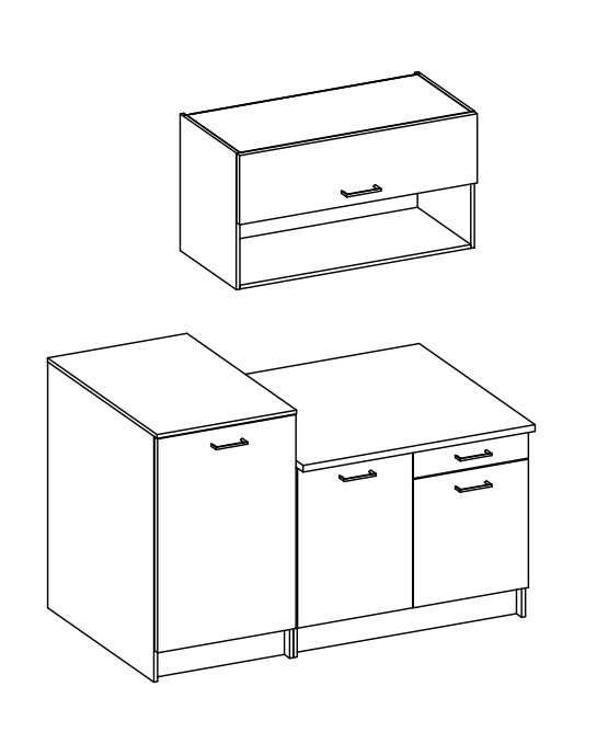 Kuchnia Single Route , segment 160cm, biały