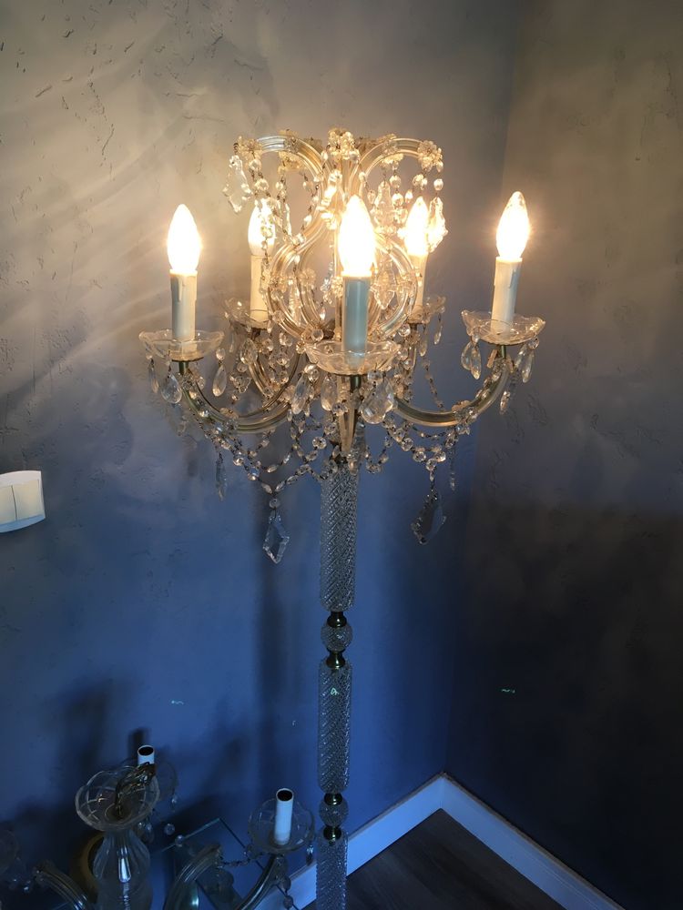 Stary żyrandol i lampa kryształ Francja lata 50-60