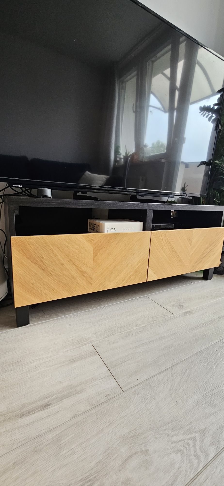 Komoda Ława  pod TV z szufladami, czarnybrąz, szafka rtv Ikea Besta