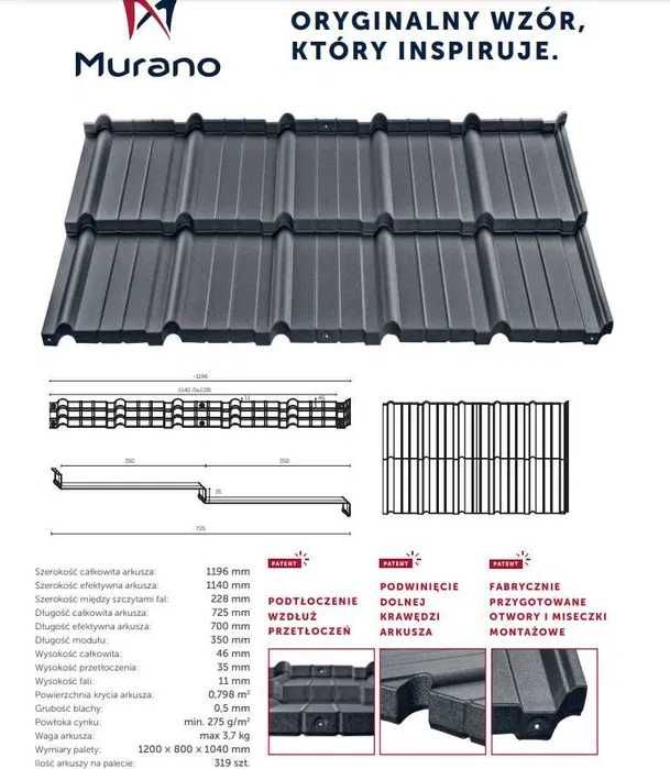 Blachodachówka Budmat Murano D-Matt Plus | Super Cena | Wycena GRATIS