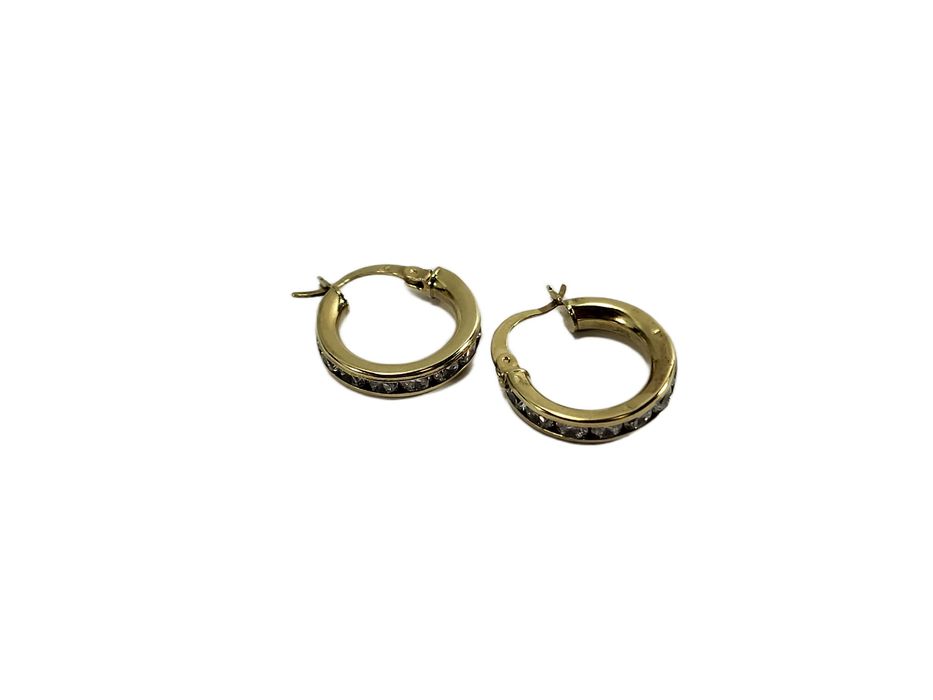 Eleganckie złote kolczyki kółka 375 na zatrzask