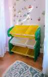 Pojemnik na zabawki Dinozaur 62x64 plastikowy Kolorowy Organizer regał