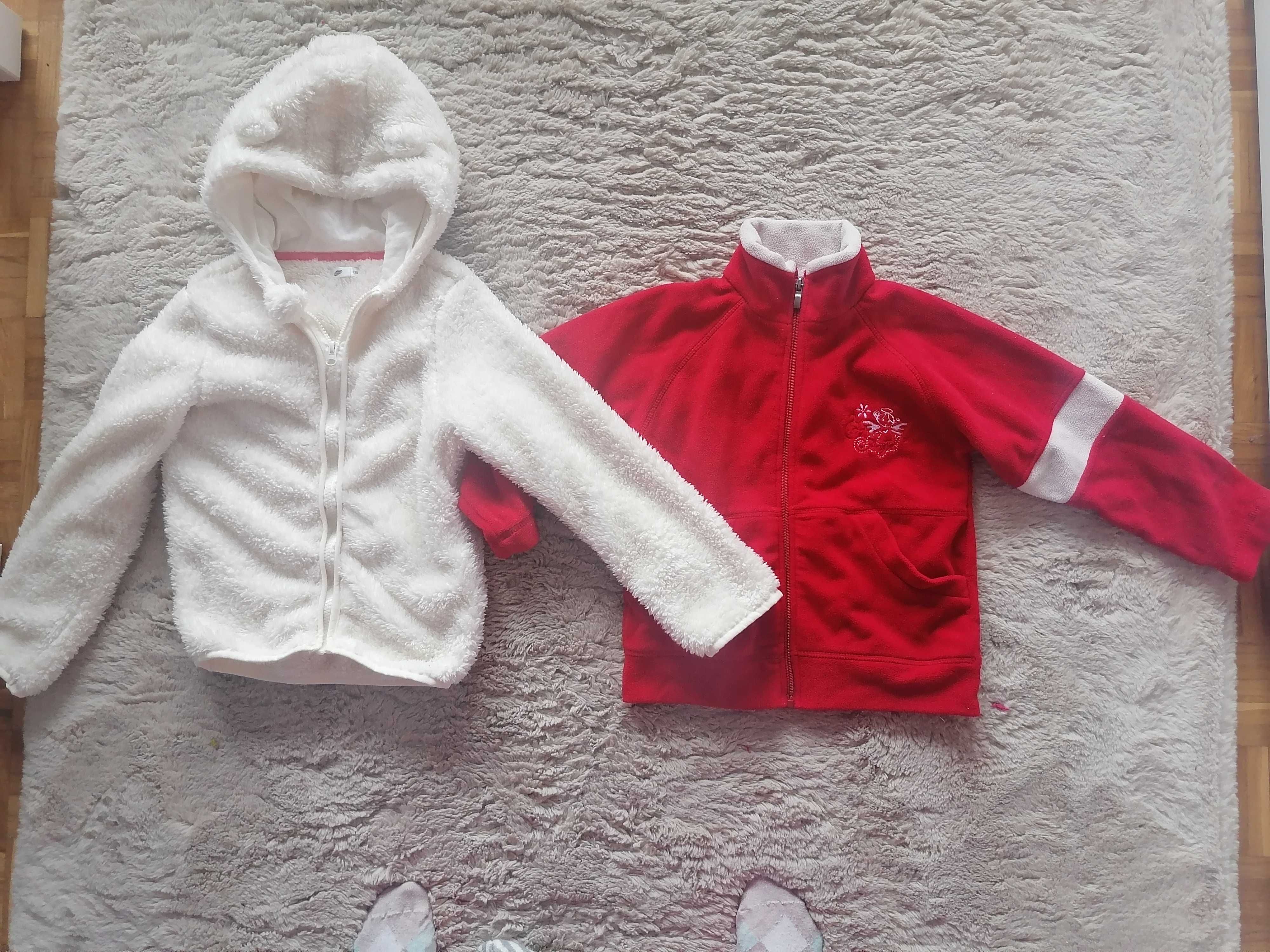 2 bluzy polarowe dziecięce zimowe ciepłe roz.128