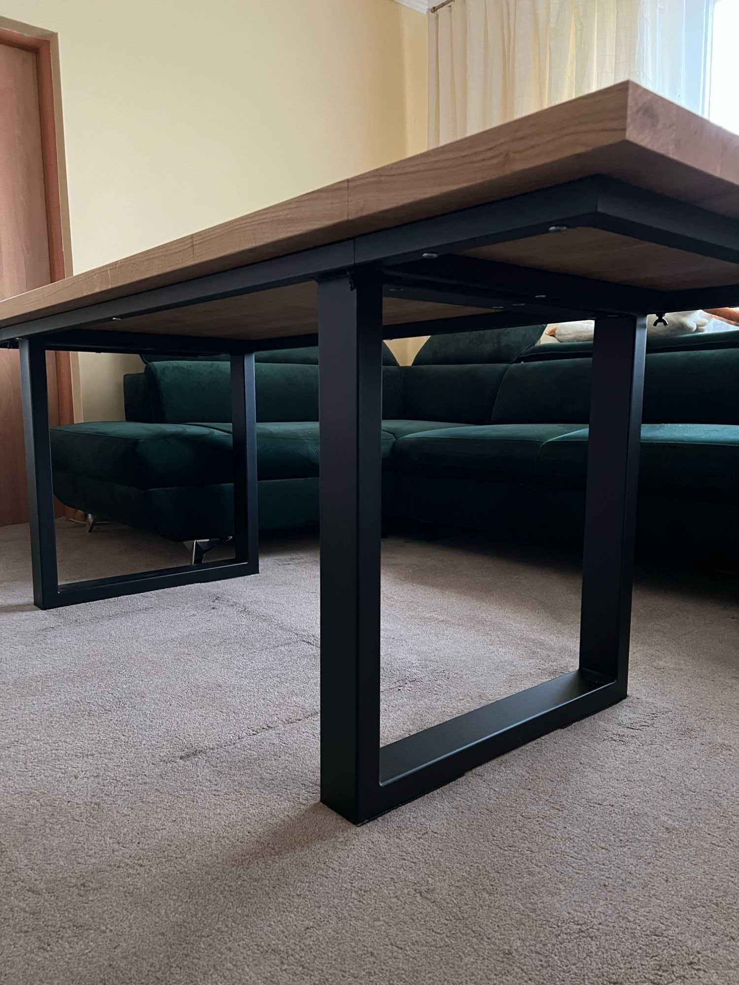 Stół z dostawkami dębowy loft drewno