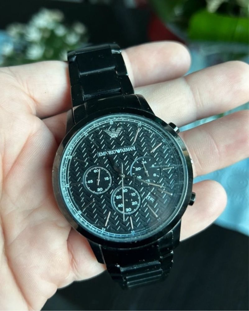 Zegarek ARMANI czarny klasyczny z chronografem AR 2485