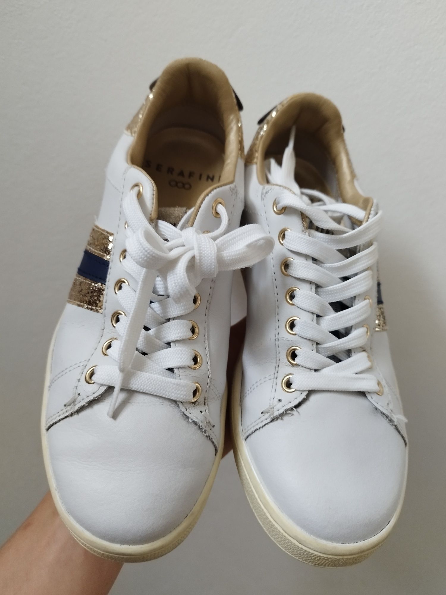 Buty damskie sneakersy skórzane serafini