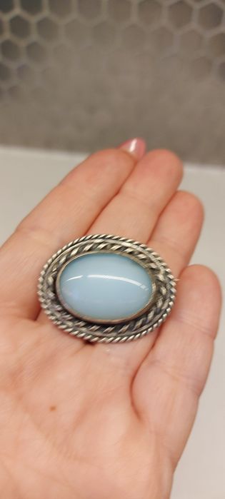 Broszka antyk srebro uleksyt