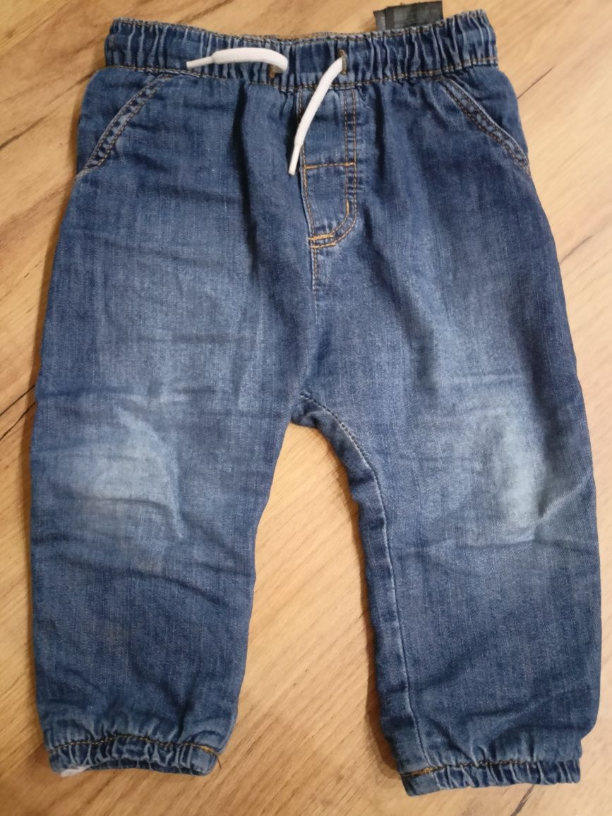 Dwie pary spodni ocieplanych # sztruks # jeans