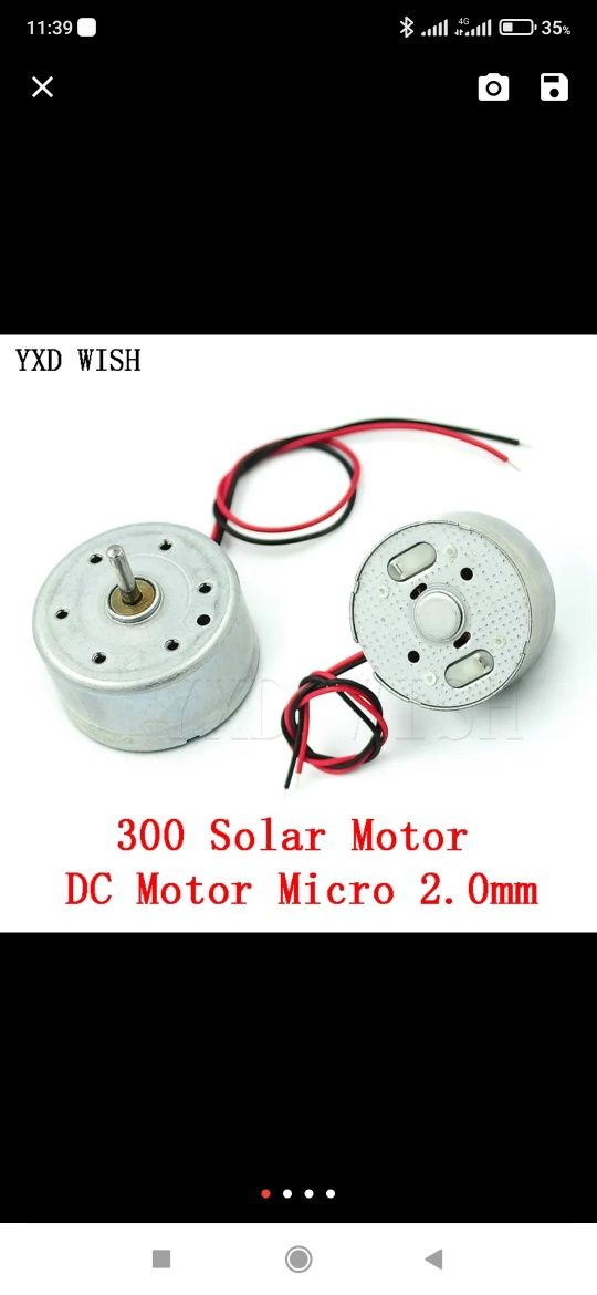 Електродвигун Мотор мікро 300 Motor micro 300 Solar