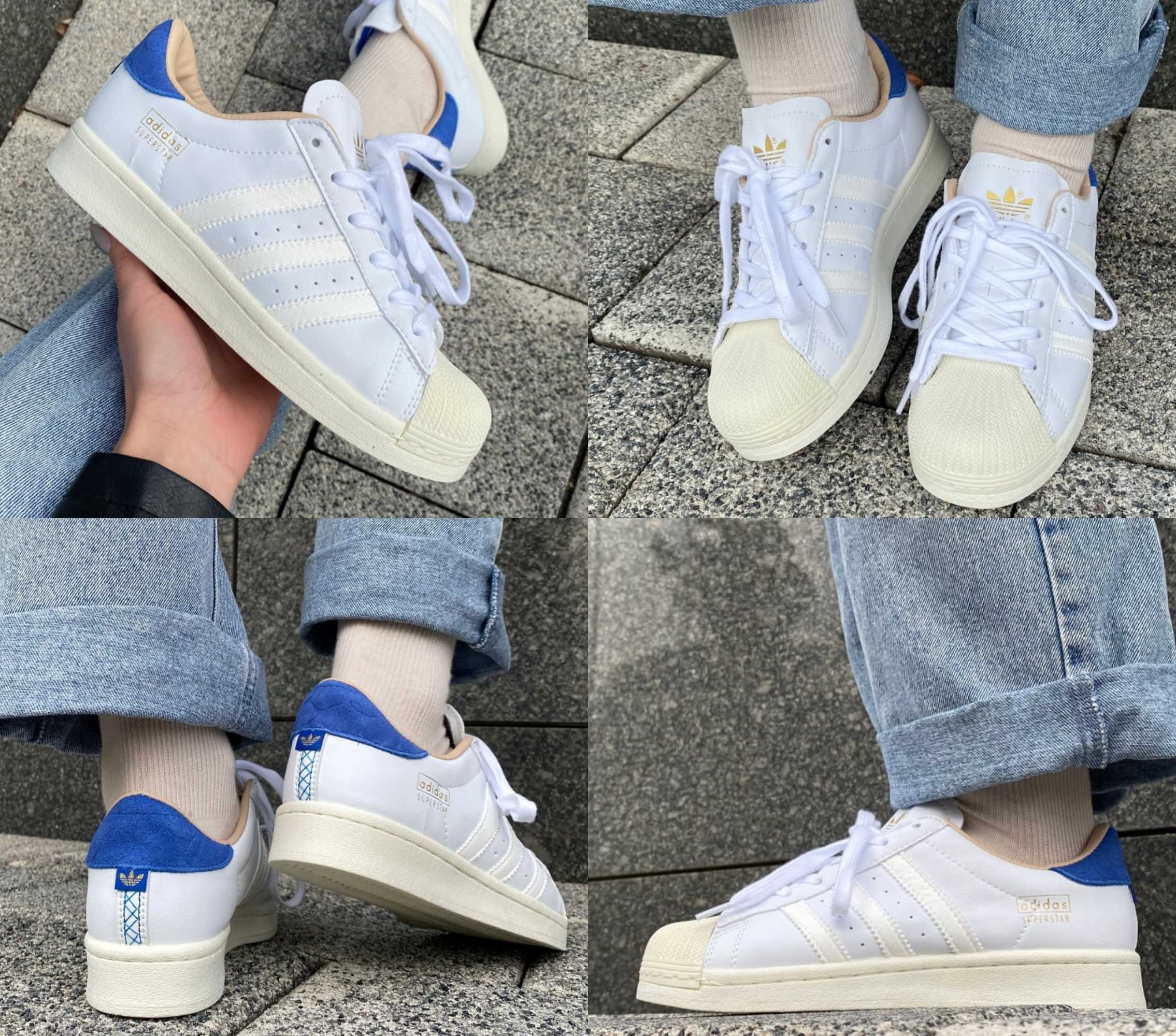 Кроссовки Adidas Superstar White Blue 36-45 Хит Сезона! Наложка!