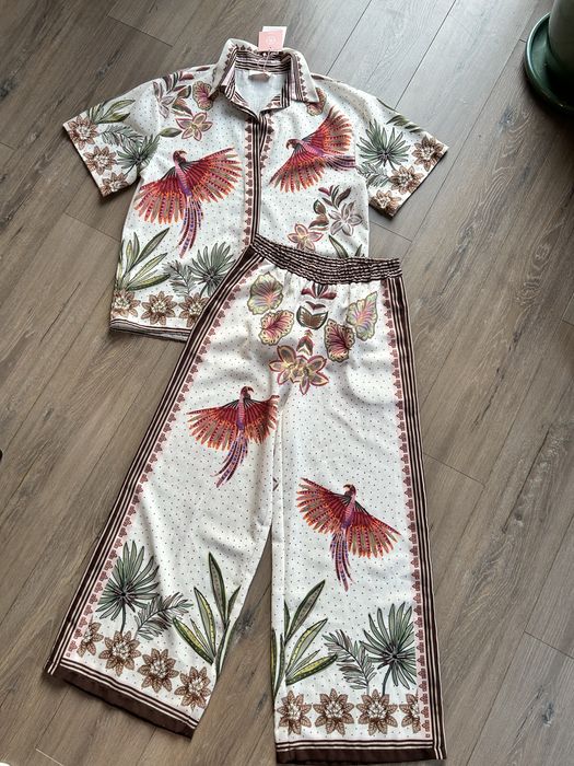 Remix Italy set beachwear koszula spodnie bawelna S/M nowy