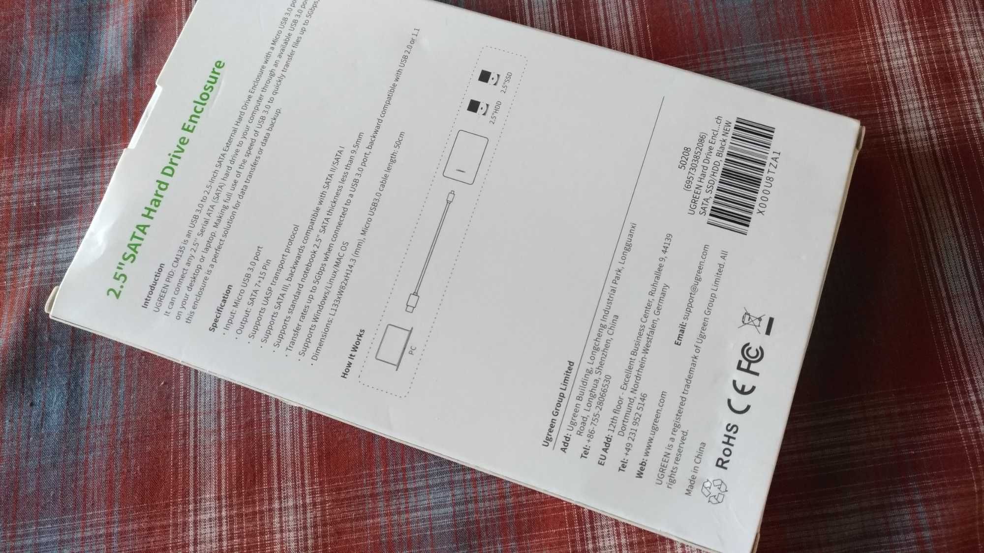 UGREEN CM135 - внешний бокc 2.5" HDD SATA