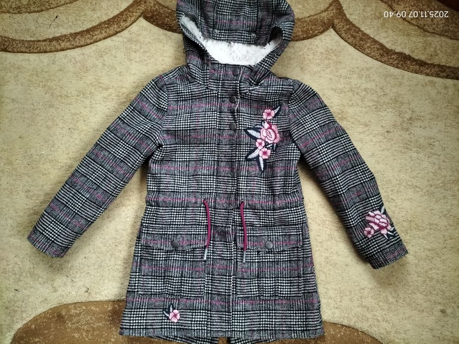 вовняне картате пальто для дівчинки S.Оliver на 5 років