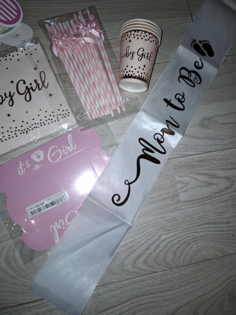 Dekoracje na baby shower dziewczynka/girl