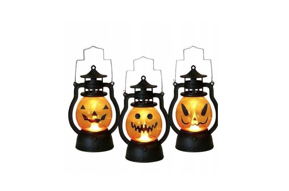 Lampa w stylu Halloween dekoracja świecąca na baterie -  3 sztuki
