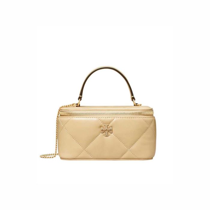 Сумка Tory Burch Kira Diamond Quilt Pave Logo Vanity Case Vanilla