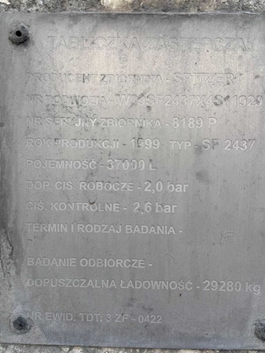 Полуприцеп - бочка цементовозная, цементовоз  SPITZER  АЦ, б/у