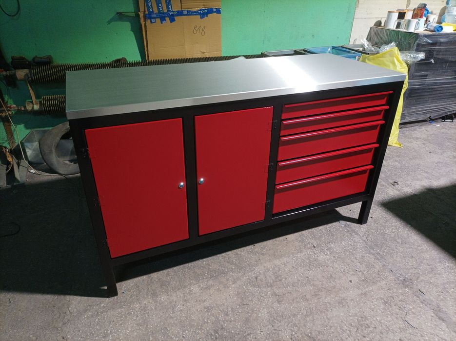 Stół warsztatowy metalowy spawany 150x60 blat nierdzewny