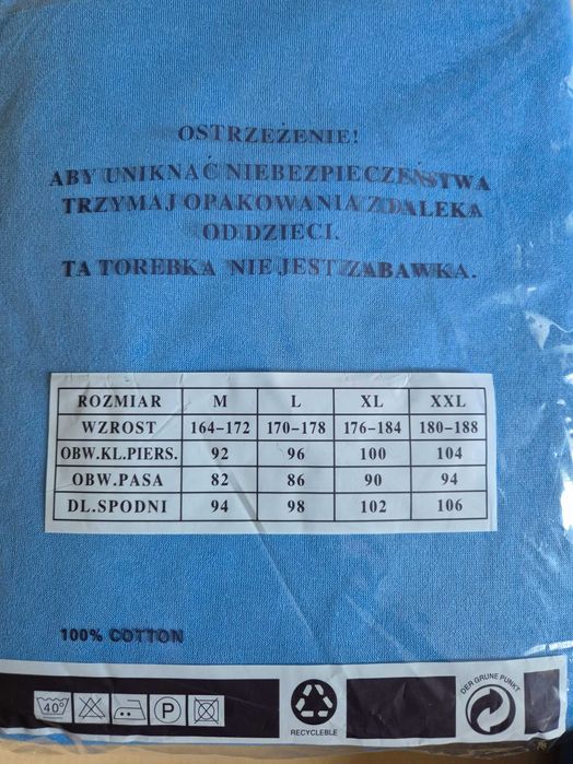 Zestaw Kalesony męskie ocieplane + bluzka ocieplana bawełniane L
