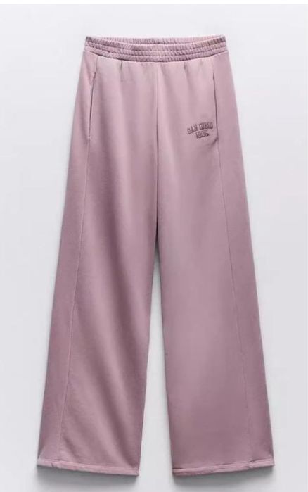 Костюм zara ліловий на флісі худі на замку змійці рожевий