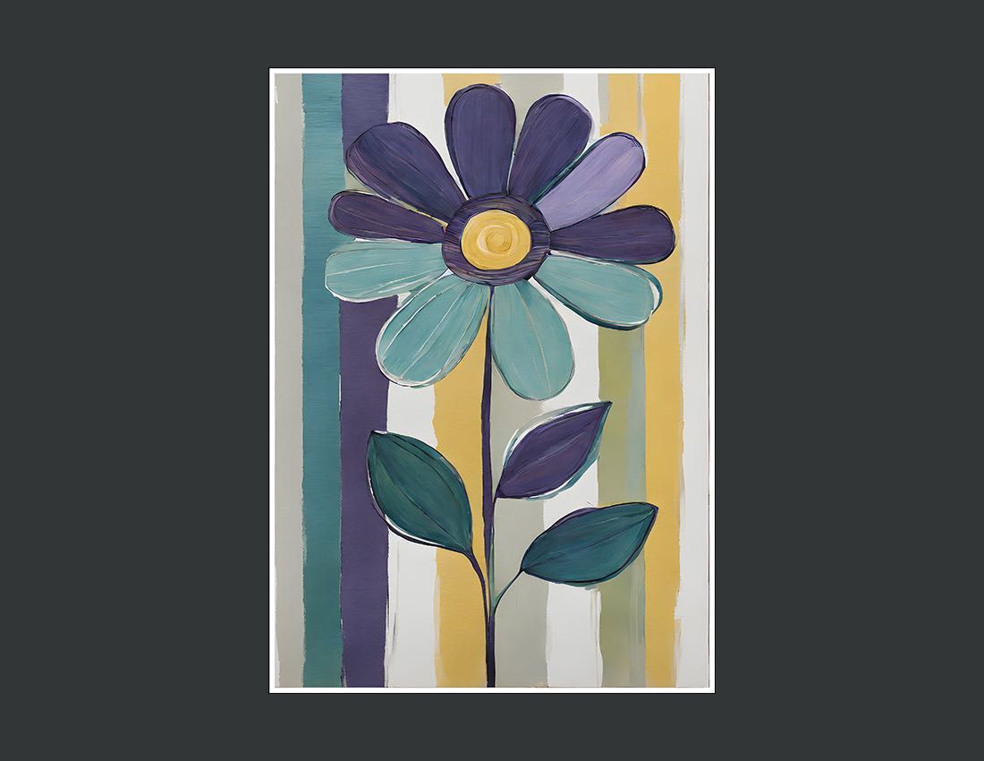 Plakat PREMIUM kwiat malowany farbami - 50x70cm