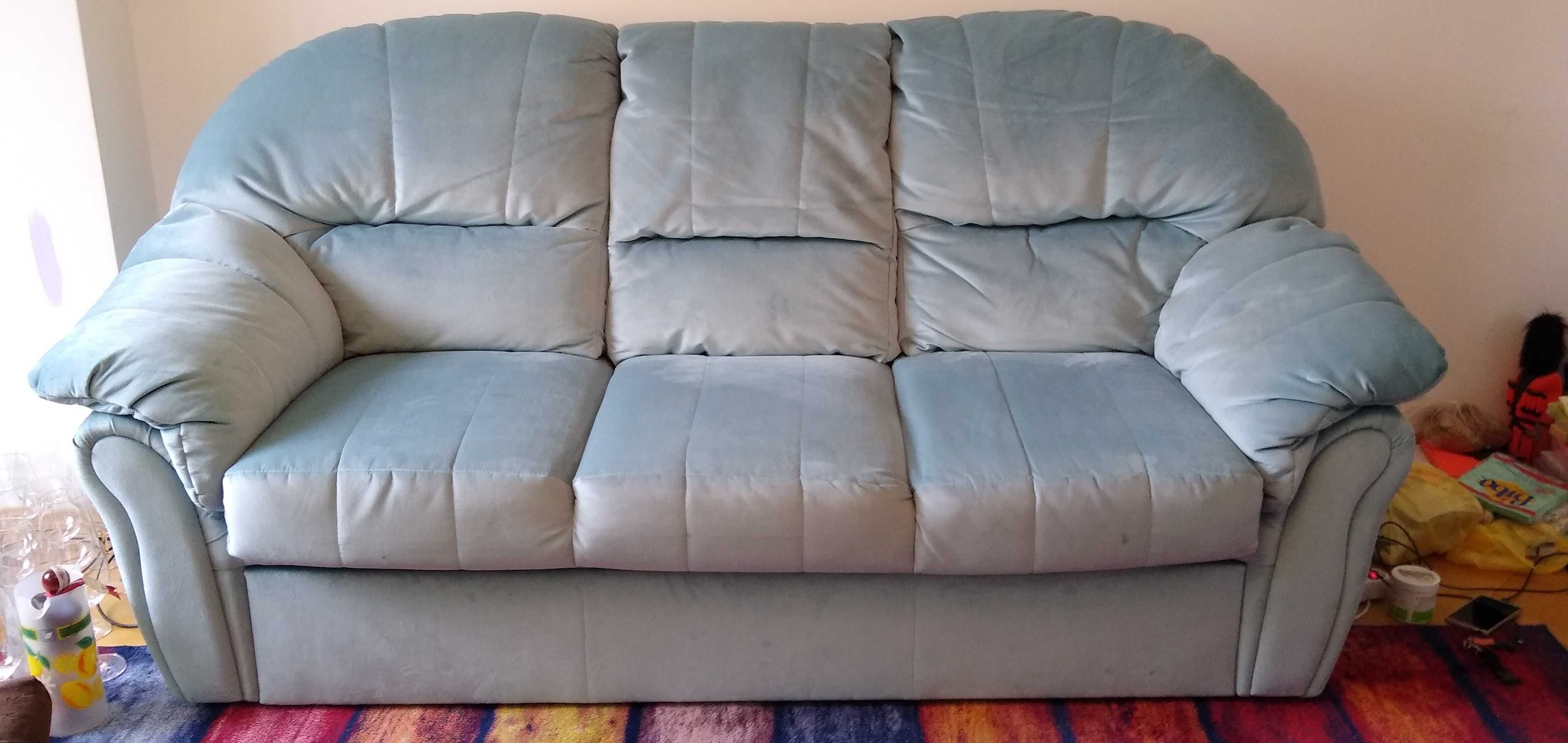 Piękna bardzo miękka kanapa z funkcją spania - nowa tapicerka