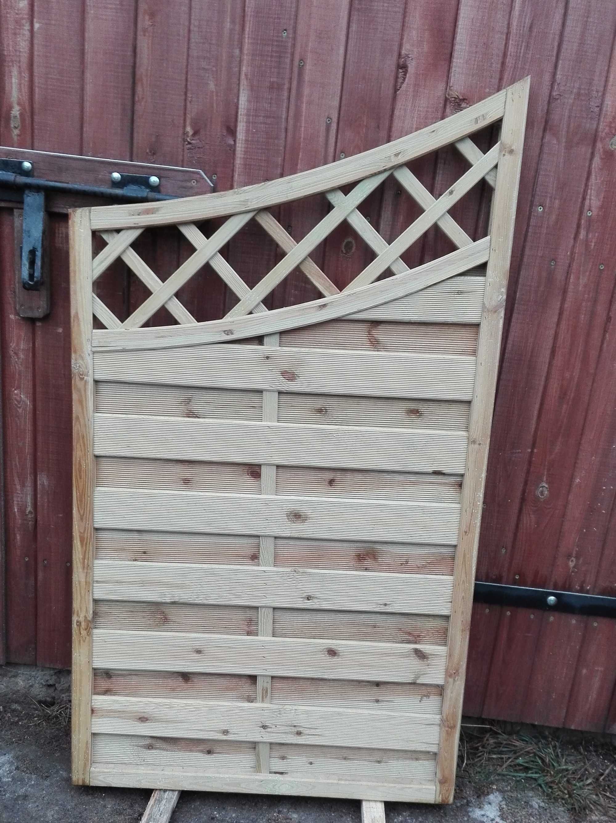 płot ogrodowy lamelowy panelow drewniany GRUBY nie markietowy 180x180