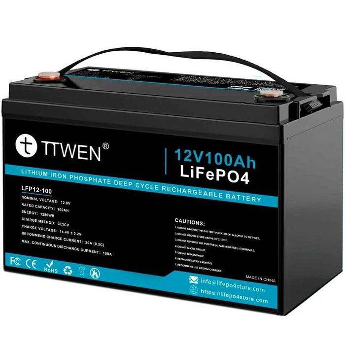Аккумулятор TTWEN 12V 100Ah (LiFePo4, BMS)