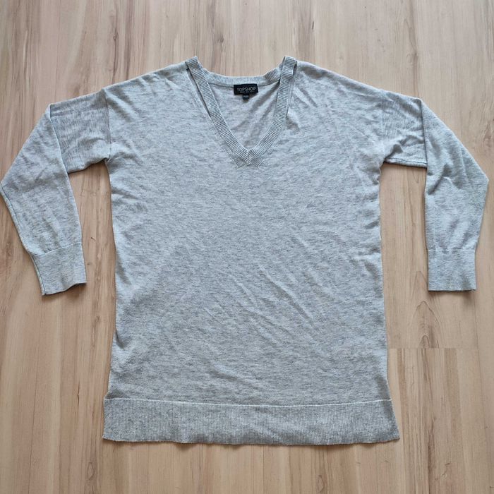 Sweter damski cienki 38 jasny szary