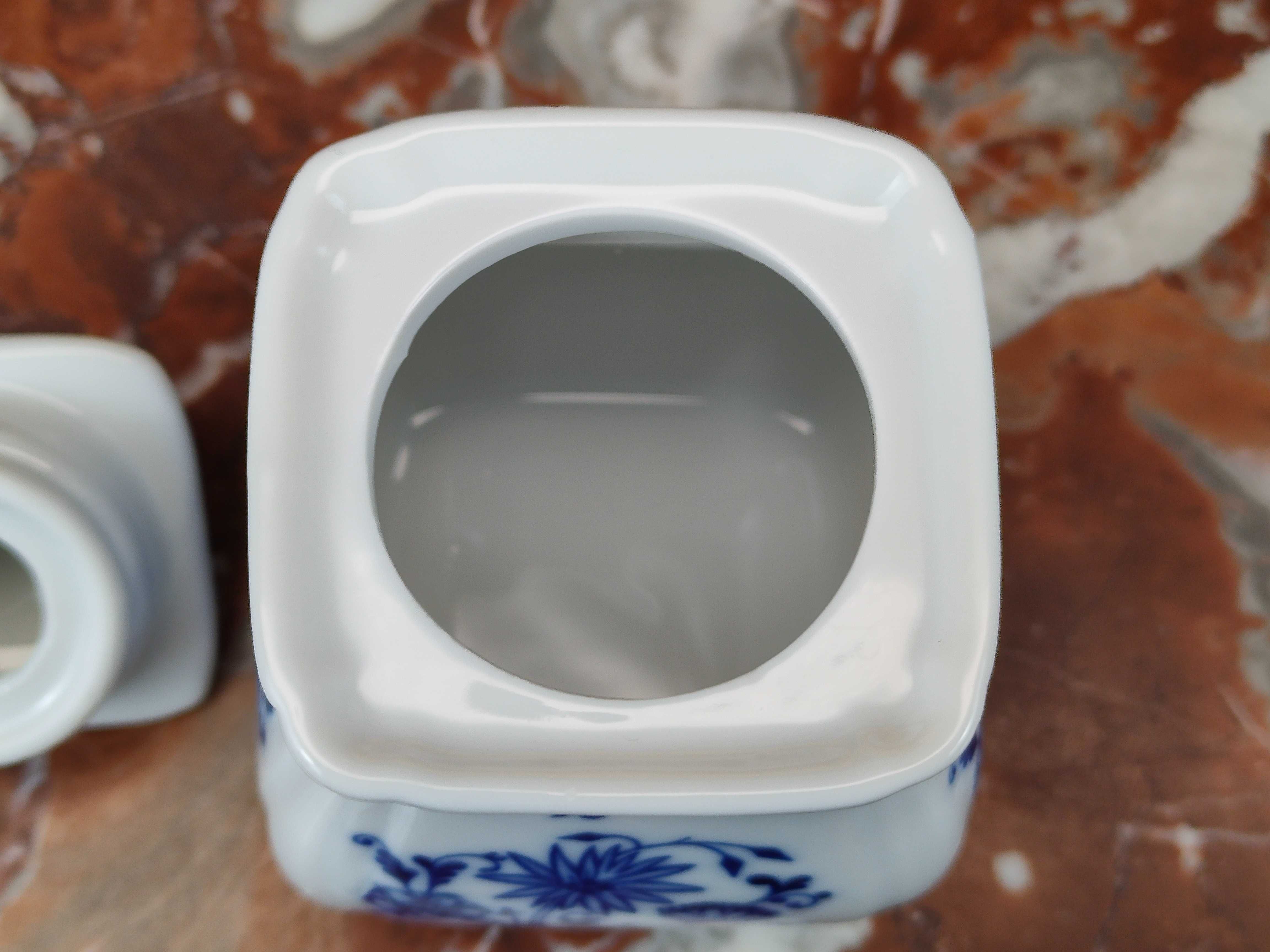 Mały porcelanowy pojemnik - Thymian - Wzór cebulowy - 130ml - Inglasur