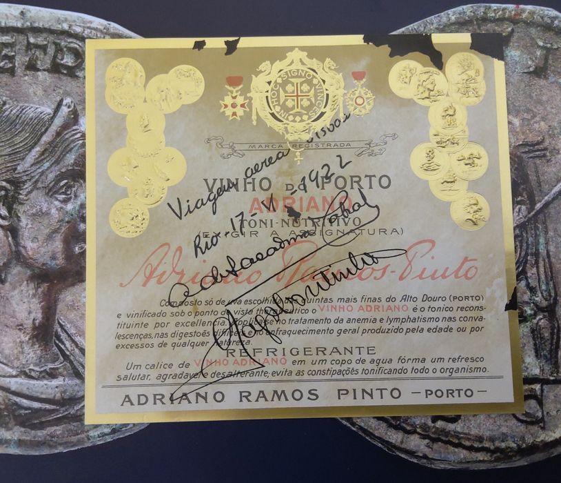 17925#Rótulo vinho Porto datado 1922 Ramos Pinto original
