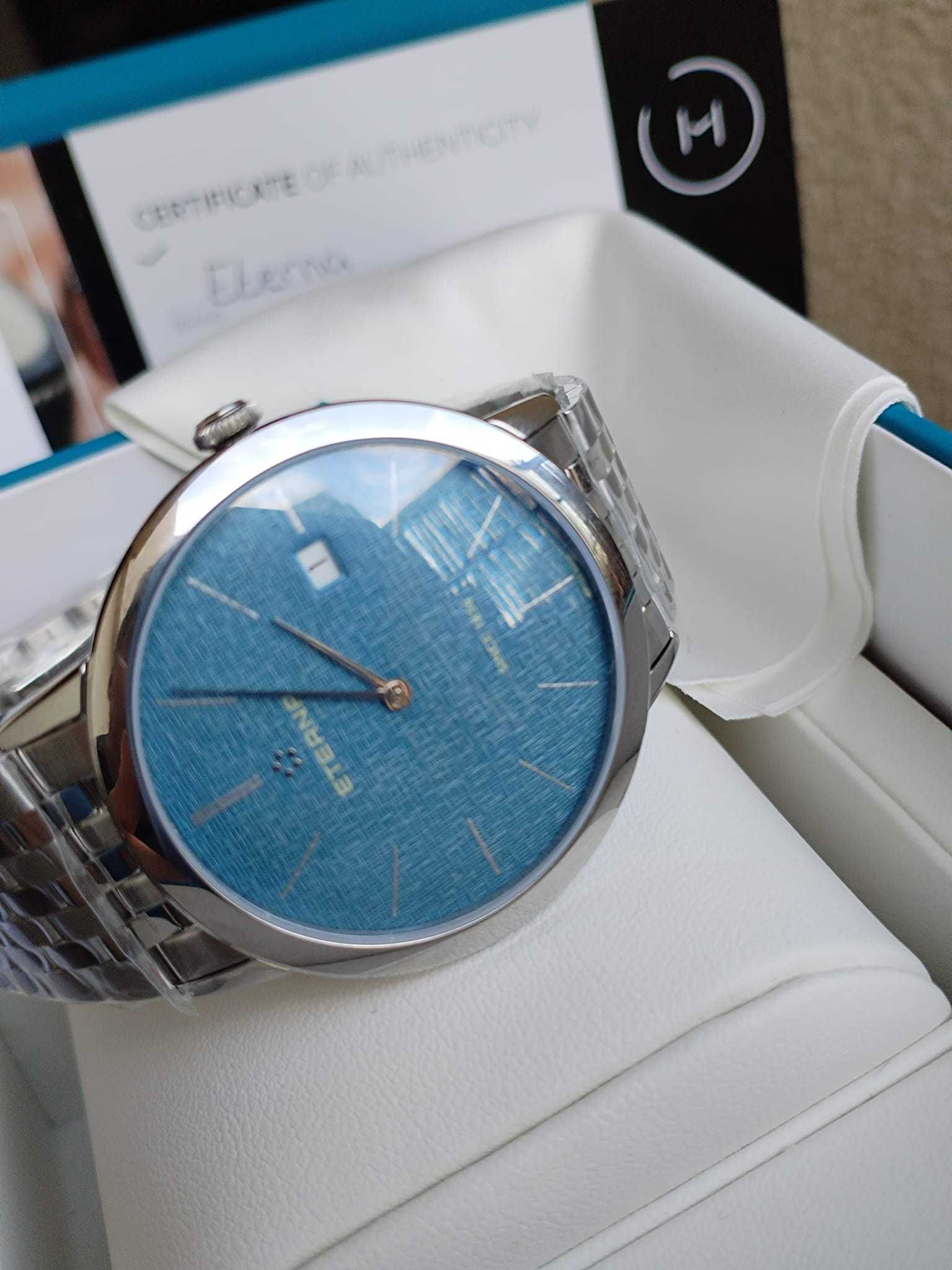 Zegarek Swiss made Eterna Eternity blue - nowy w folii, na gwarancji