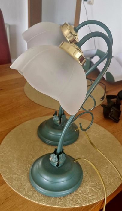 Wyjątkowy Komplet Lampek Nocnych w Stylu Art Nouveau - Kwiatowy Design