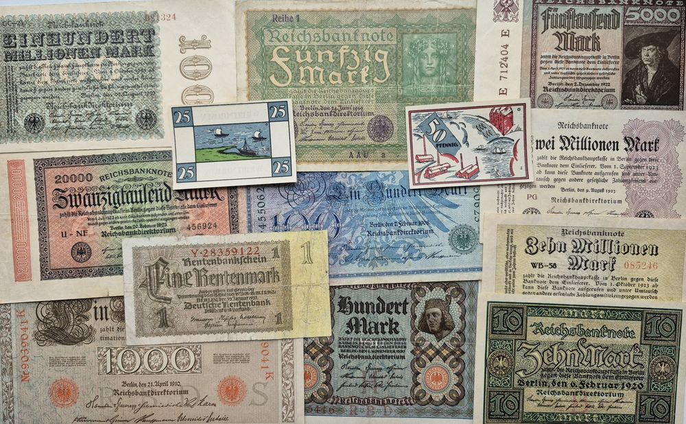 Набір банкнот Німеччини 1908 - 1937 років 13 бон