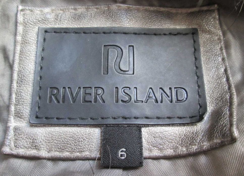 River Island kurtka skórzana szara  eco skóra 6 XS XXS