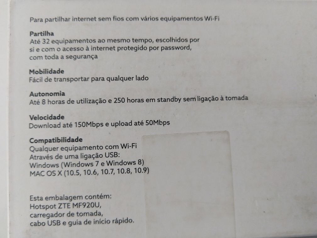 Router NOVO ZTE modelo MF920U NÓS