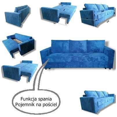 Sofa rozkładana BRUNO z pojemnikiem Kanapa funkcja spania 140x200