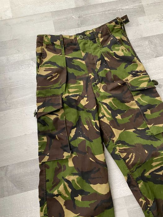 Spodnie bojówki szerokie moro wojskowe S M z wysokim stanem