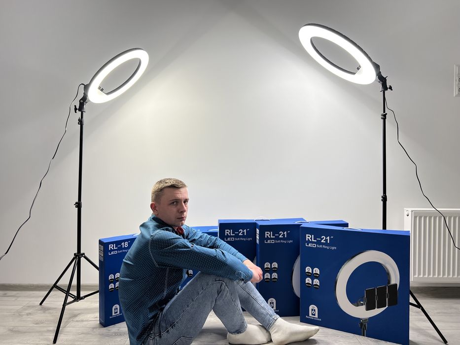 Кільцева світлодіодна лампа RL-18. 45см діаметром, 55 вт потужнісь