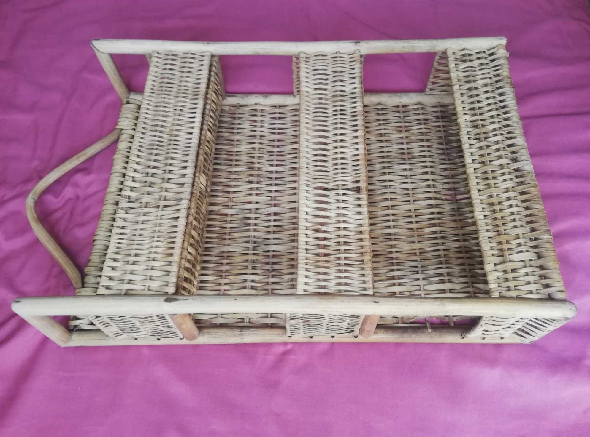 3 półeczki wiszące wiklinowe koszyki wiklinowe 52x32x10,5cm